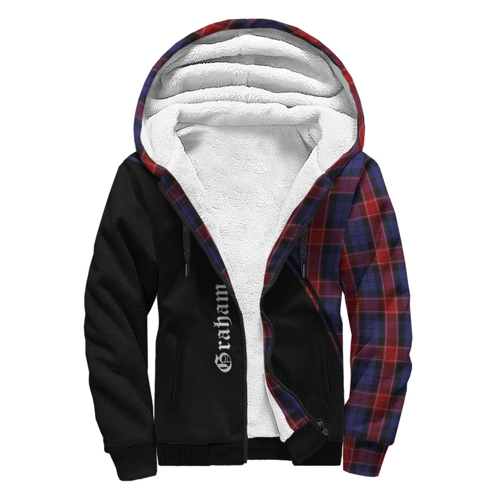 graham-of-menteith-red-tartan-sherpa-hoodie-with-family-crest-curve-style
