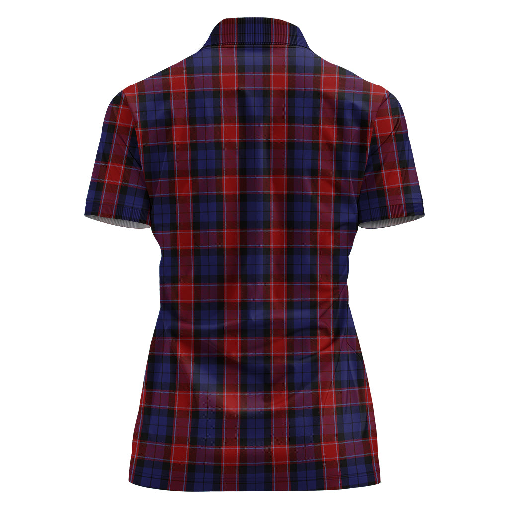graham-of-menteith-red-tartan-polo-shirt-with-family-crest-for-women