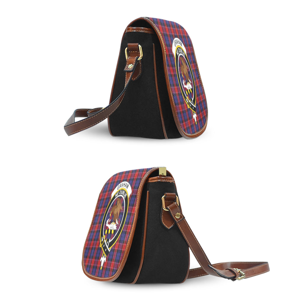 graham-of-menteith-red-tartan-saddle-bag-with-family-crest
