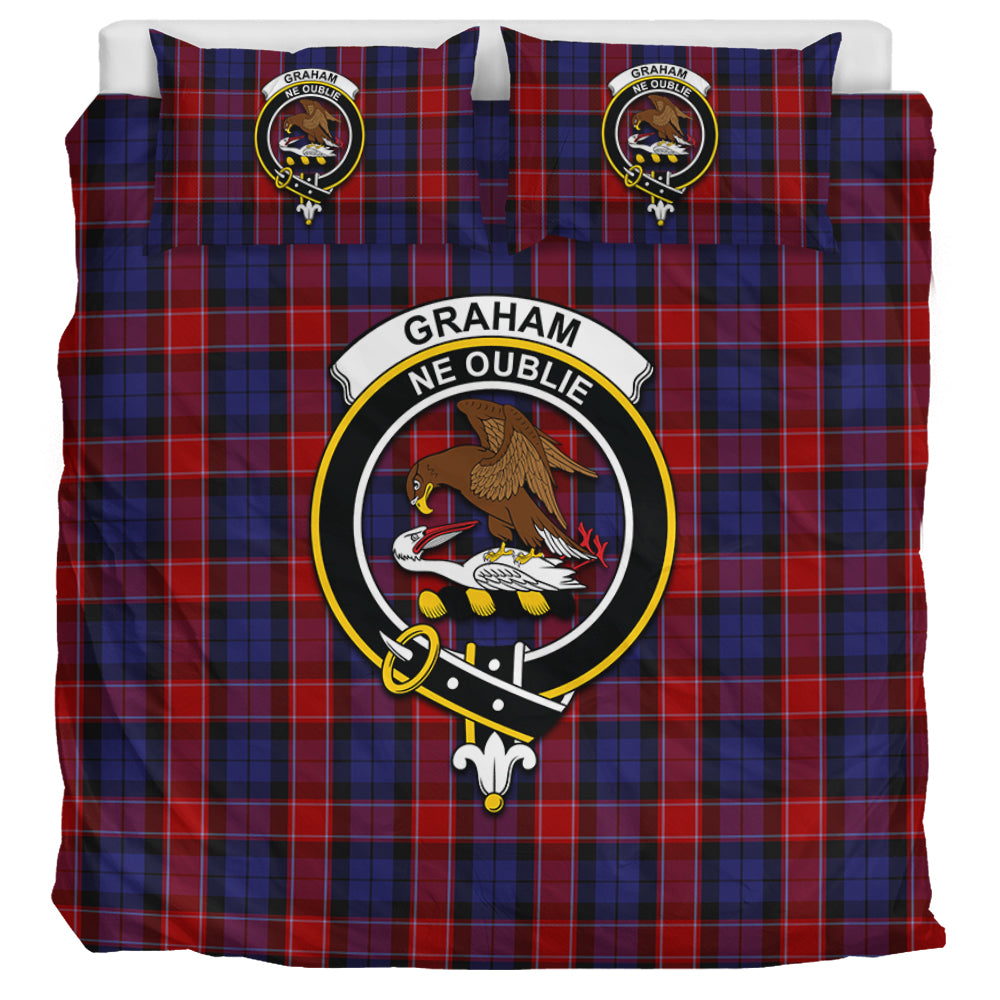 graham-of-menteith-red-tartan-bedding-set-with-family-crest