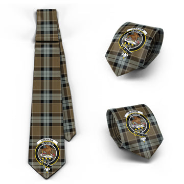 Graham of Menteith Weathered Tartan Classic Necktie with Family Crest