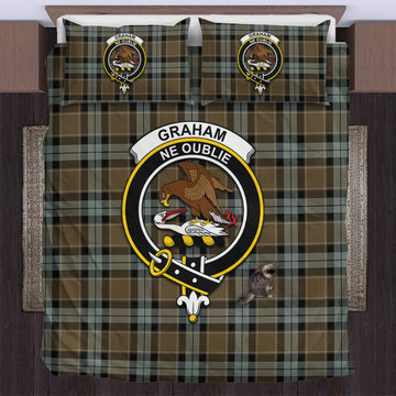Graham of Menteith Weathered Tartan Bedding Set with Family Crest