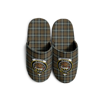 Graham of Menteith Weathered Tartan Home Slippers with Family Crest