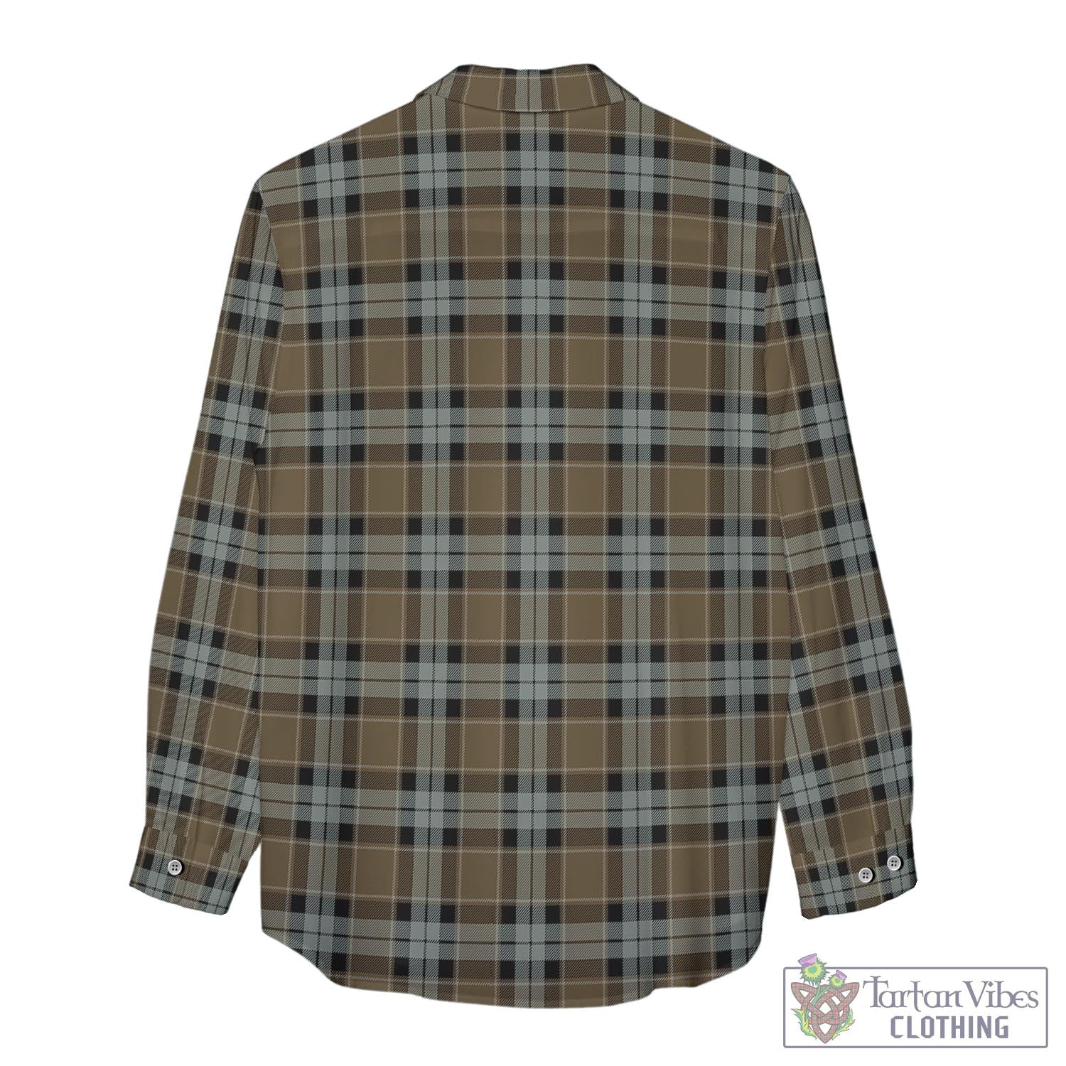Tartan Vibes Clothing Graham of Menteith Weathered Tartan Womens Casual Shirt with Family Crest