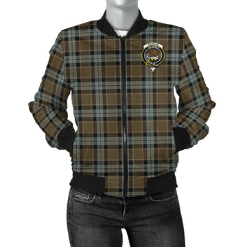Graham of Menteith Weathered Tartan Bomber Jacket with Family Crest