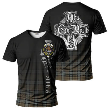 Graham of Menteith Weathered Tartan T-Shirt Featuring Alba Gu Brath Family Crest Celtic Inspired