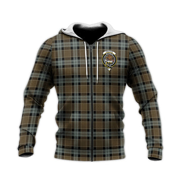 Graham of Menteith Weathered Tartan Knitted Hoodie with Family Crest