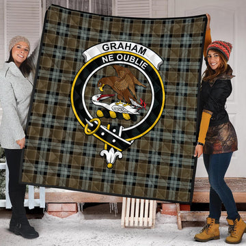 Graham of Menteith Weathered Tartan Quilt with Family Crest