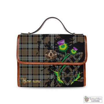 Graham of Menteith Weathered Tartan Waterproof Canvas Bag with Scotland Map and Thistle Celtic Accents