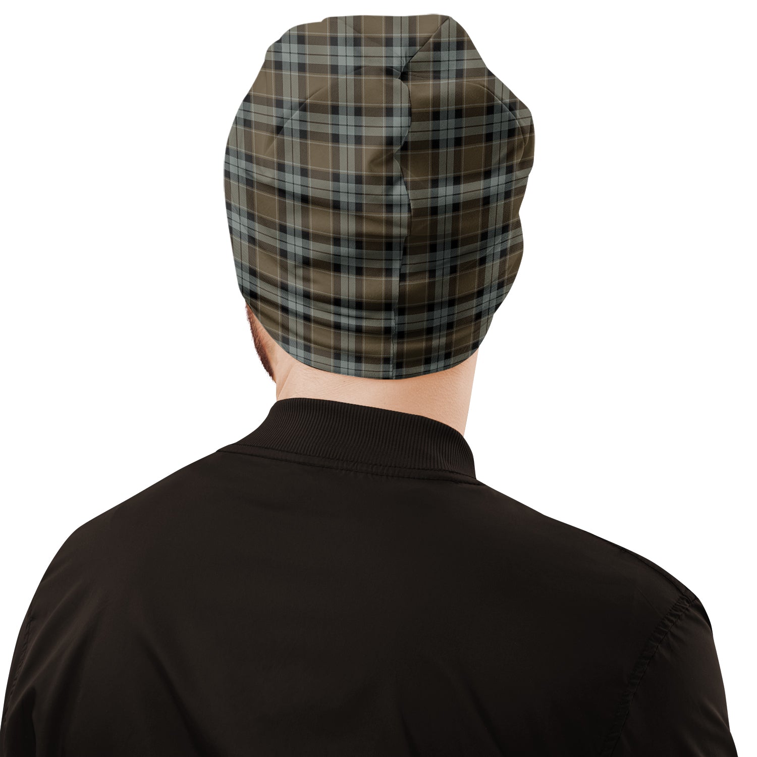 graham-of-menteith-weathered-tartan-beanies-hat-with-family-crest