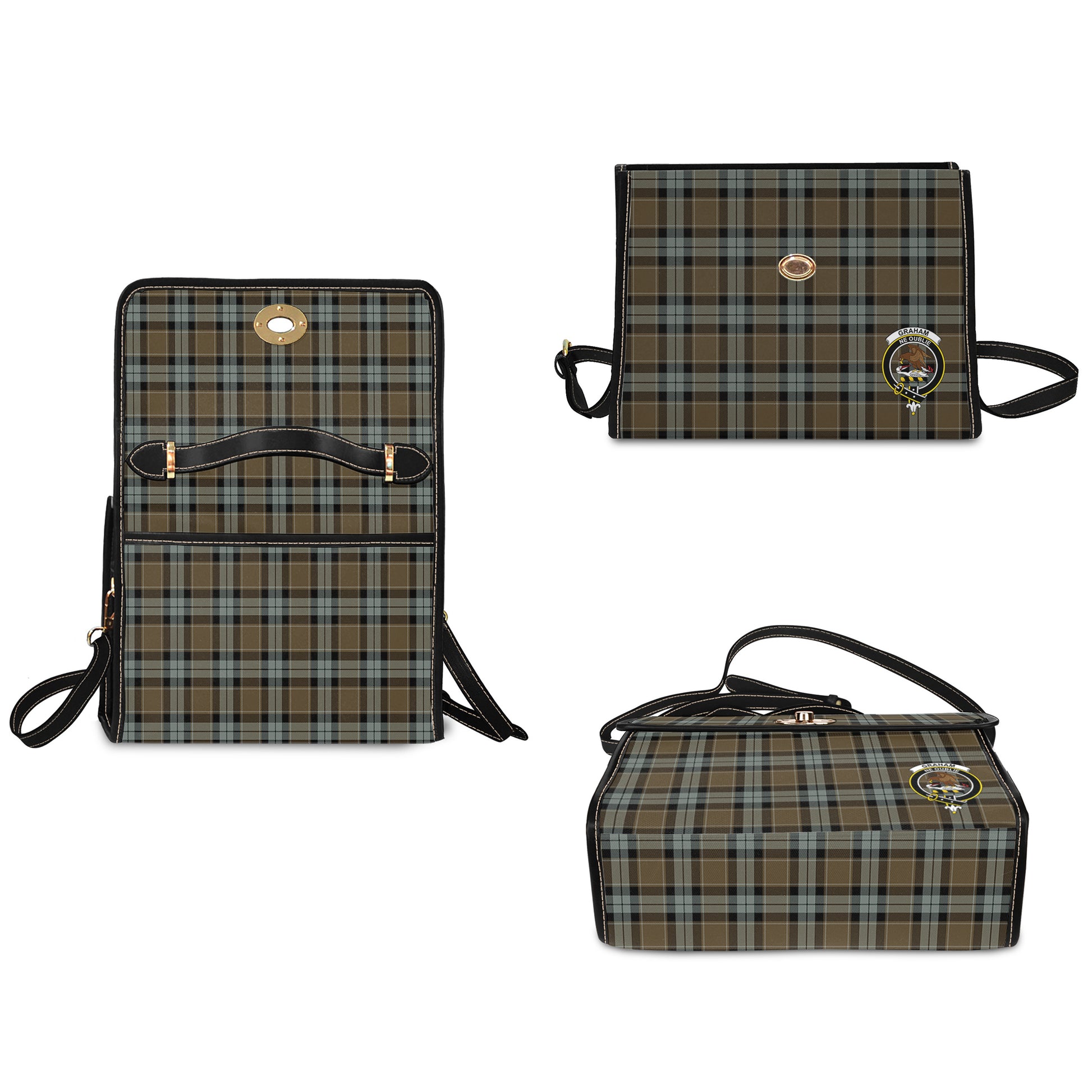 graham-of-menteith-weathered-tartan-leather-strap-waterproof-canvas-bag-with-family-crest