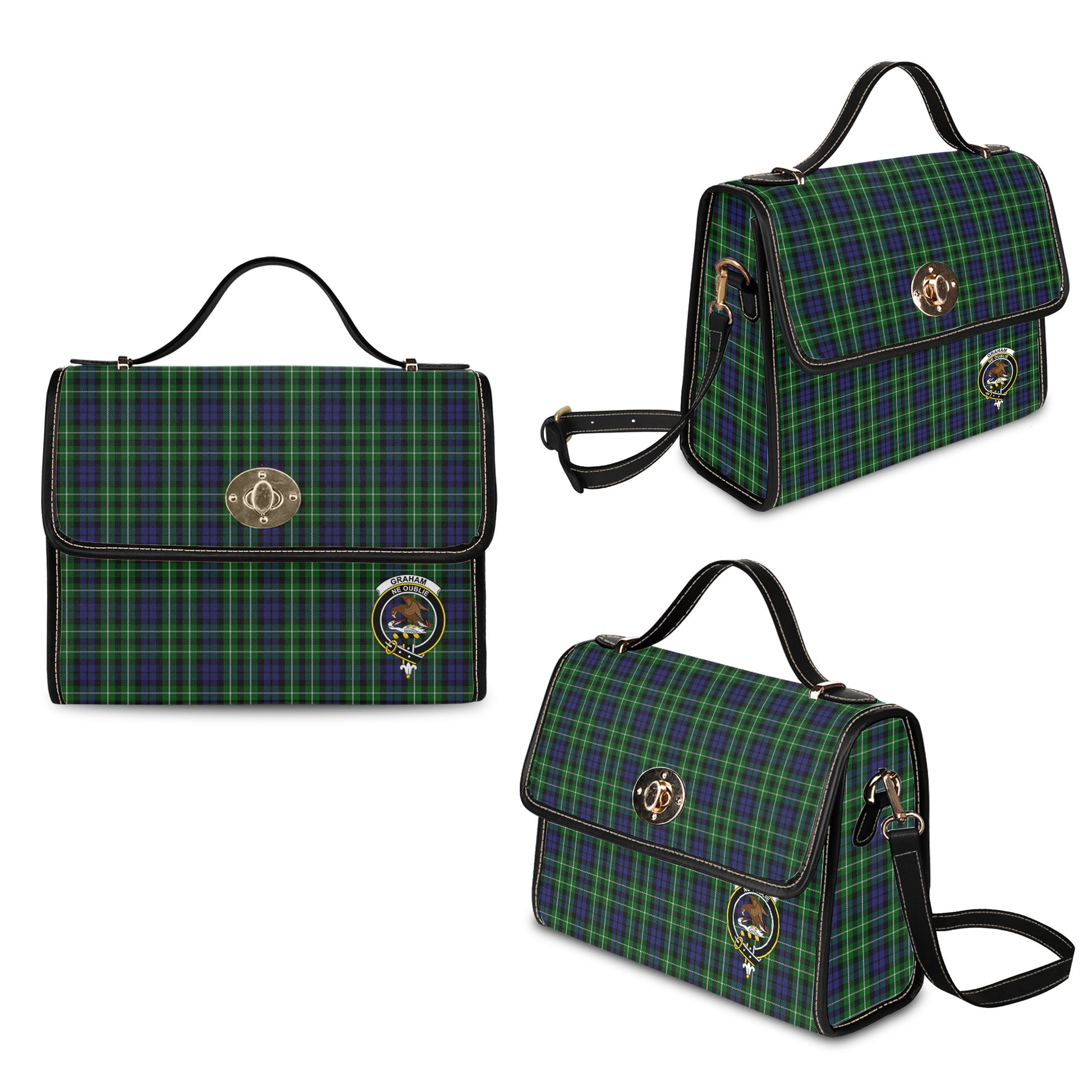 graham-of-montrose-tartan-leather-strap-waterproof-canvas-bag-with-family-crest