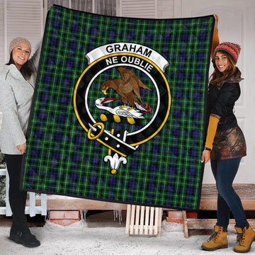 Graham of Montrose Tartan Quilt with Family Crest