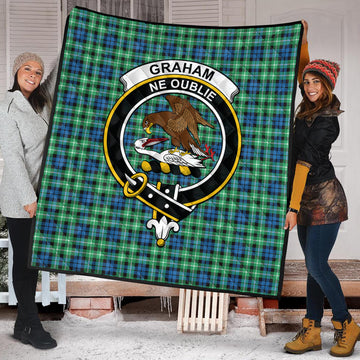 Graham of Montrose Ancient Tartan Quilt with Family Crest