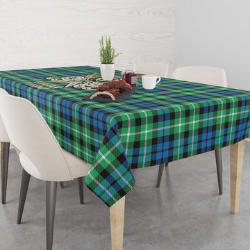 Graham of Montrose Ancient Tartan Tablecloth with Clan Crest and the Golden Sword of Courageous Legacy