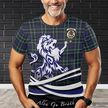 Graham of Montrose Modern Tartan T-Shirt with Alba Gu Brath Regal Lion Emblem
