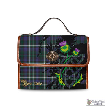 Graham of Montrose Modern Tartan Waterproof Canvas Bag with Scotland Map and Thistle Celtic Accents