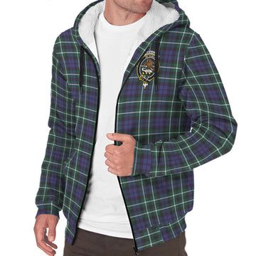 Graham of Montrose Modern Tartan Sherpa Hoodie with Family Crest