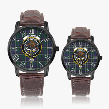 Graham of Montrose Modern Tartan Family Crest Leather Strap Quartz Watch