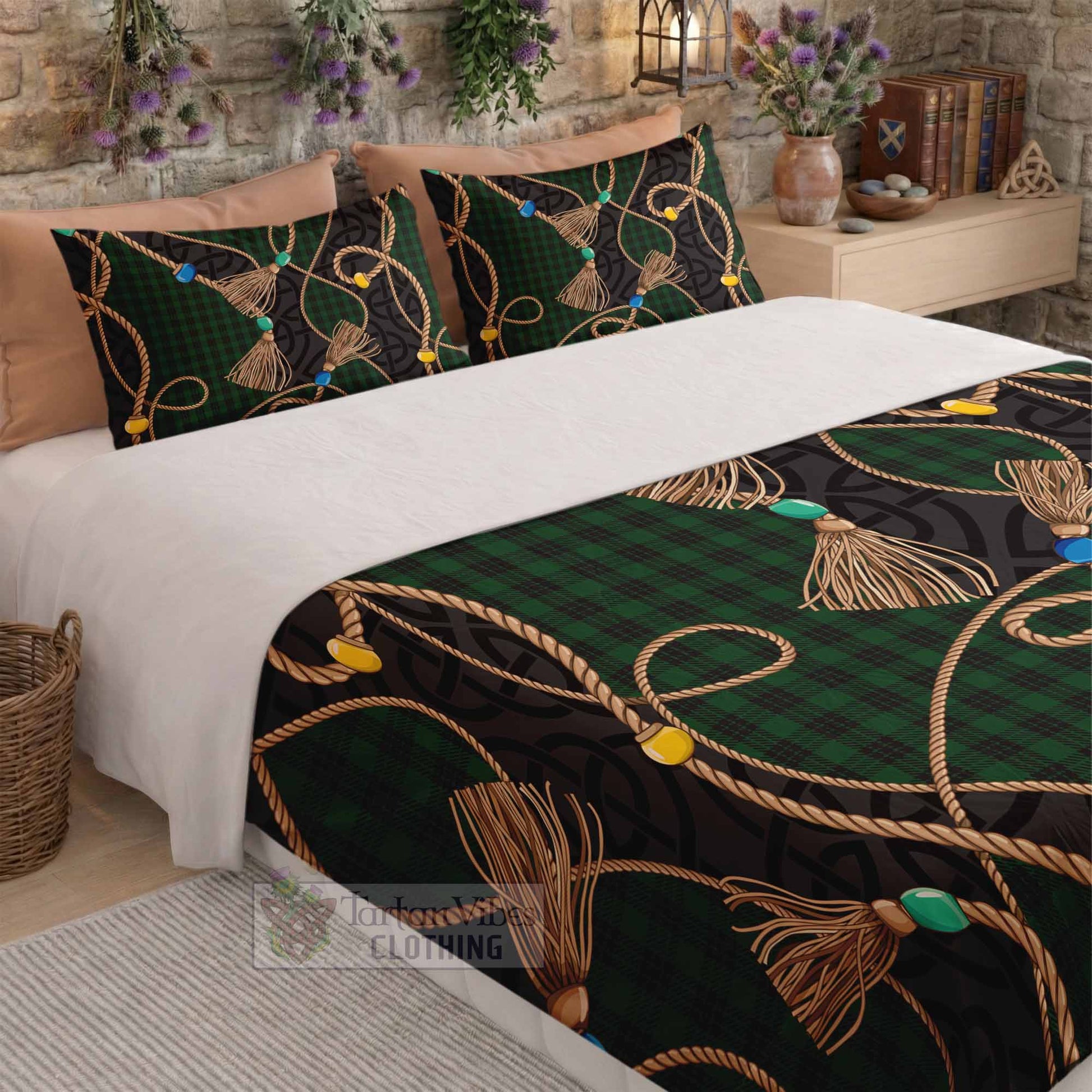 Graham Scottish Tartan Twisted Ropes Stylized Bedding Set - Tartan Vibes Clothing