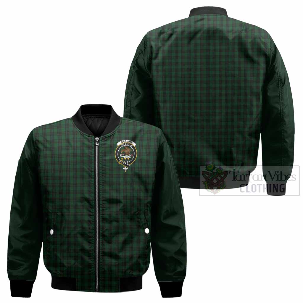 Graham Tartan Accent Bomber Jacket with Family Crest