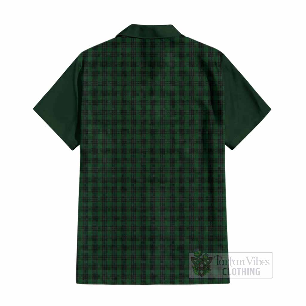 Graham Tartan Accent Cotton Hawaiian Shirt with Family Crest