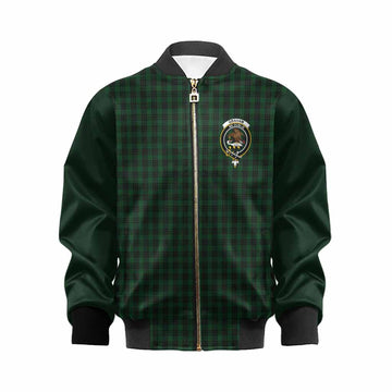 Graham Tartan Accent Kid Bomber Jacket with Family Crest