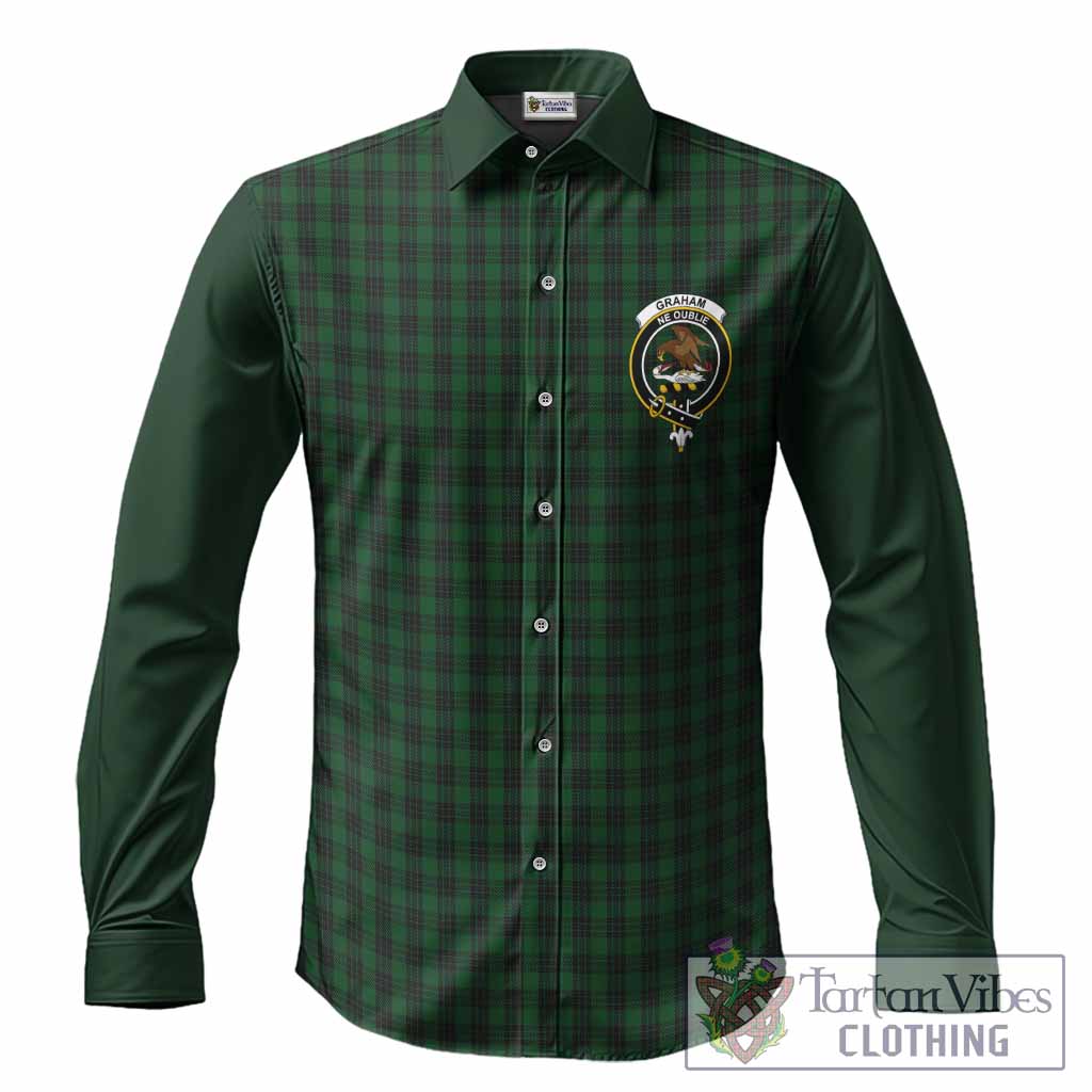 Graham Tartan Accent Long Sleeve Button Shirts with Family Crest