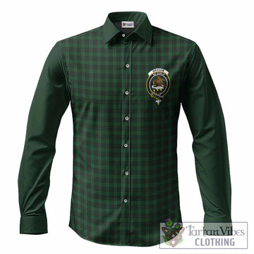 Graham Tartan Accent Long Sleeve Button Shirts with Family Crest