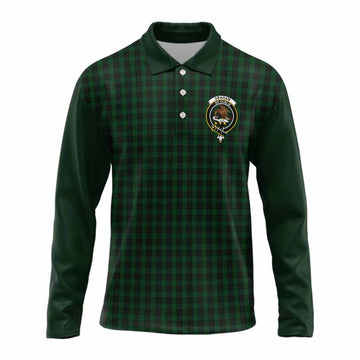 Graham Tartan Accent Long Sleeve Polo Shirt with Family Crest