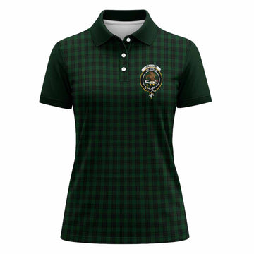 Graham Tartan Accent Women Polo Shirt with Family Crest