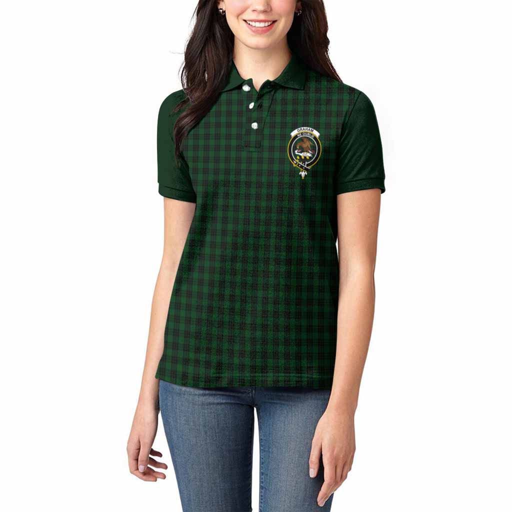 Graham Tartan Accent Women Polo Shirt with Family Crest