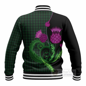 Graham Tartan Baseball Jacket Traditional Scottish Thistle