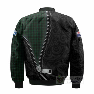 Graham Tartan Bomber Jacket New Zealand Pattern Unique Zipper Stylized