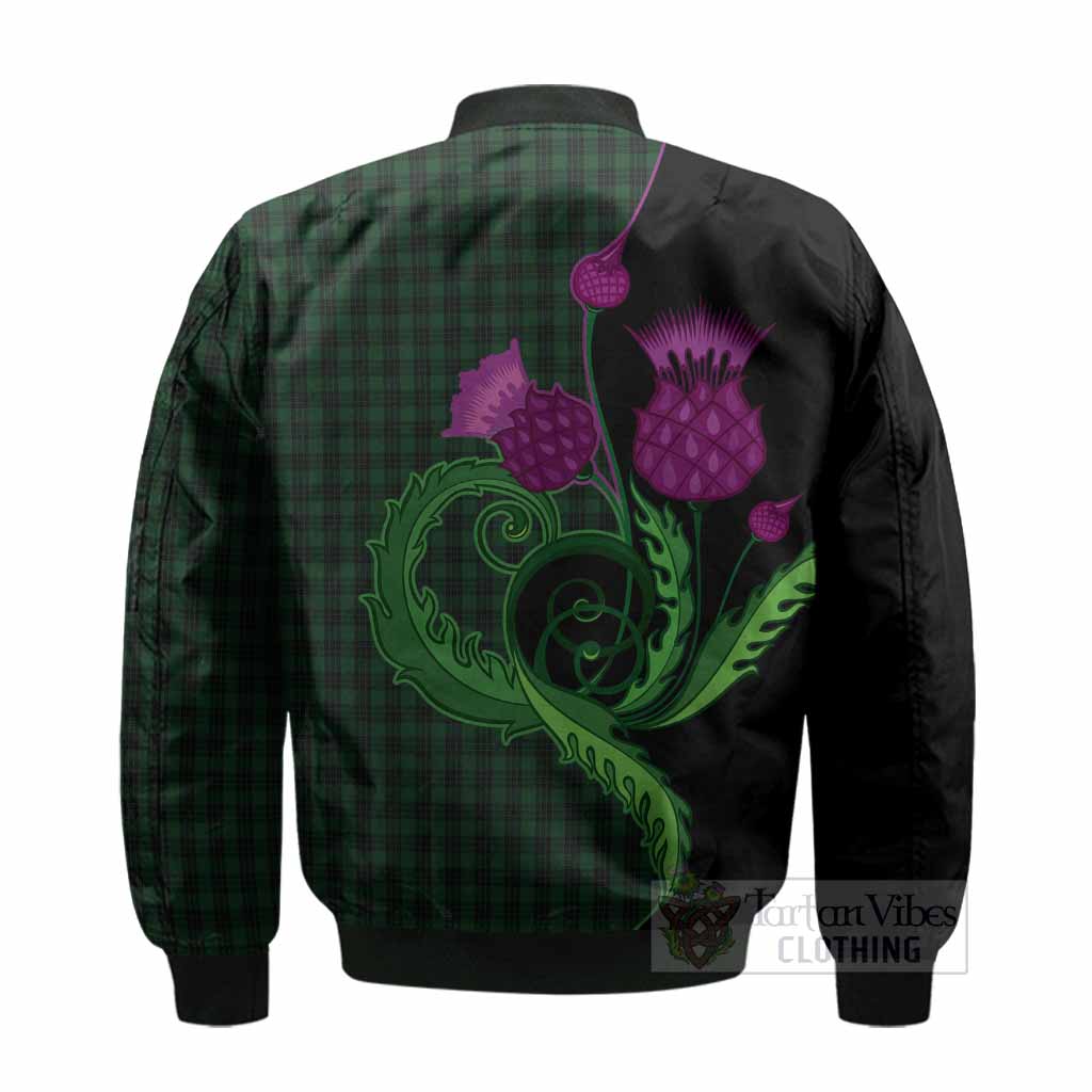 Graham Tartan Bomber Jacket Traditional Scottish Thistle