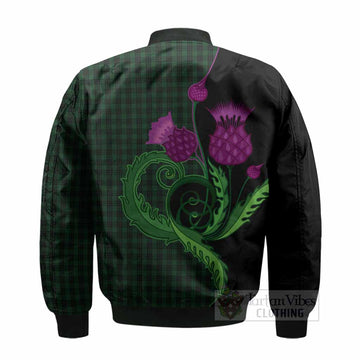 Graham Tartan Bomber Jacket Traditional Scottish Thistle