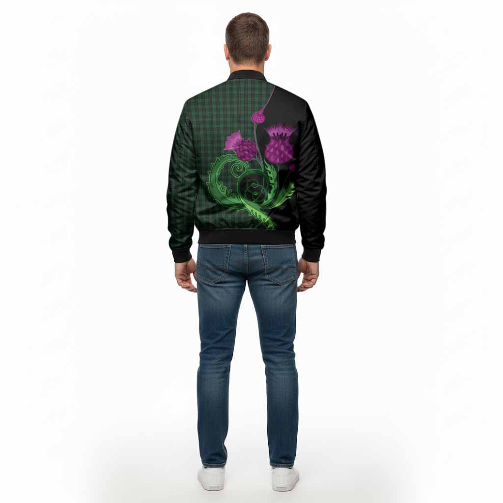 Graham Tartan Bomber Jacket Traditional Scottish Thistle