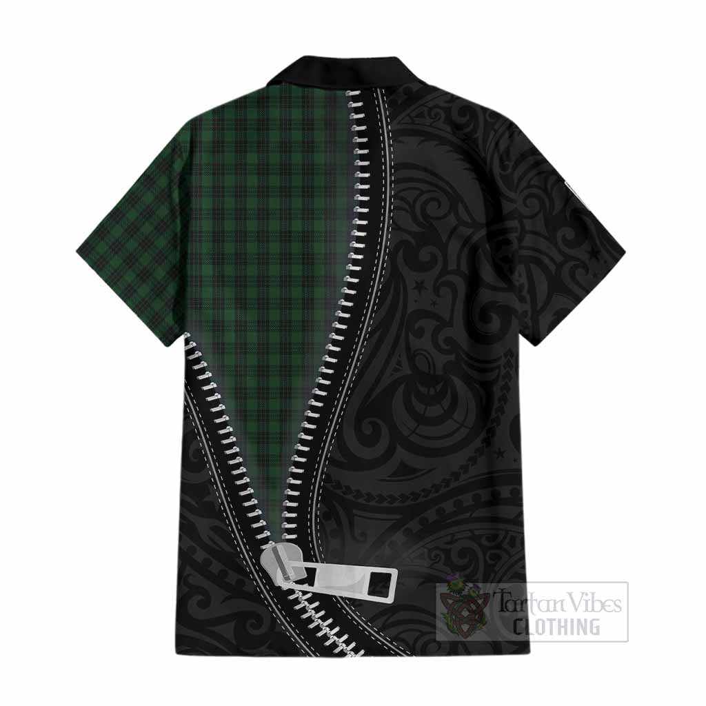 Graham Tartan Cotton Hawaiian Shirt New Zealand Pattern Unique Zipper Stylized