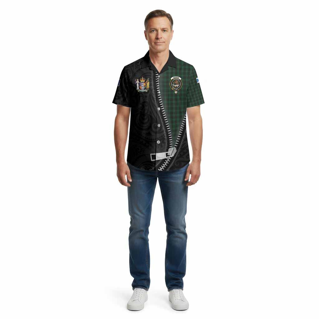 Graham Tartan Cotton Hawaiian Shirt New Zealand Pattern Unique Zipper Stylized