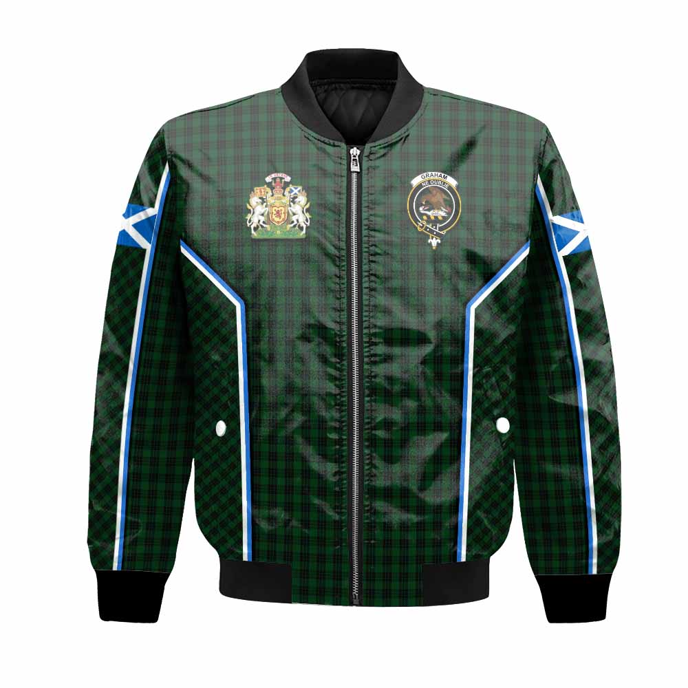 Graham Tartan Crest Bomber Jacket Scotland Coat of Arm Flag Style - Tartan Vibes Clothing