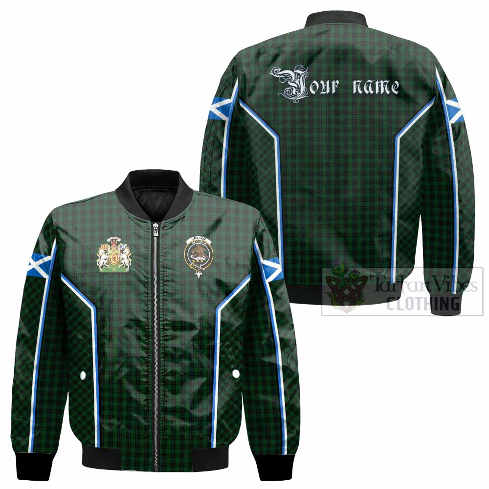 Graham Tartan Crest Bomber Jacket Scotland Coat of Arm Flag Style - Tartan Vibes Clothing
