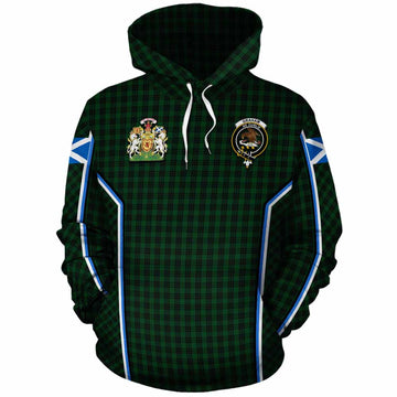 Graham Tartan Crest Cotton Hoodie Scotland Coat of Arm Flag Style