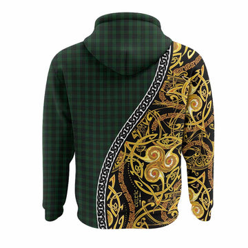 Graham Tartan Crest Hoodie Celtic Knot and Triple Trickle Spiral Symbols