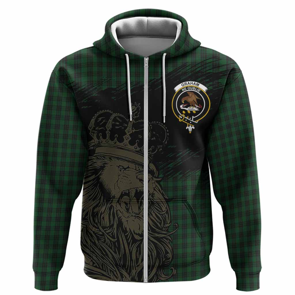 Graham Tartan Crest Hoodie Crowned Lion Heritage Style