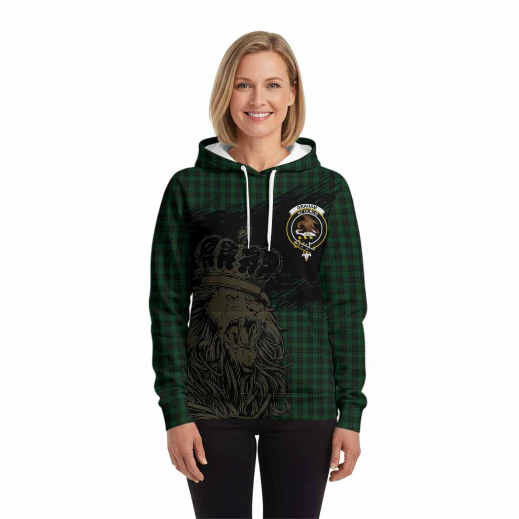 Graham Tartan Crest Hoodie Crowned Lion Heritage Style