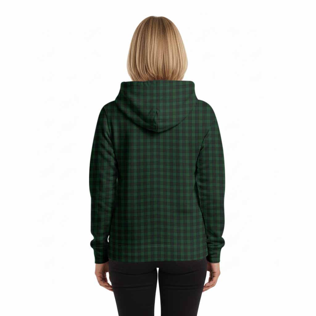Graham Tartan Crest Hoodie Ferocious Lion Style