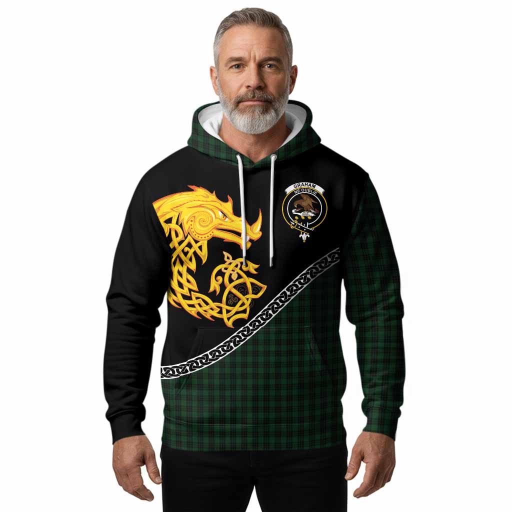 Graham Tartan Crest Hoodie Legendary Dragon Knot Half Style