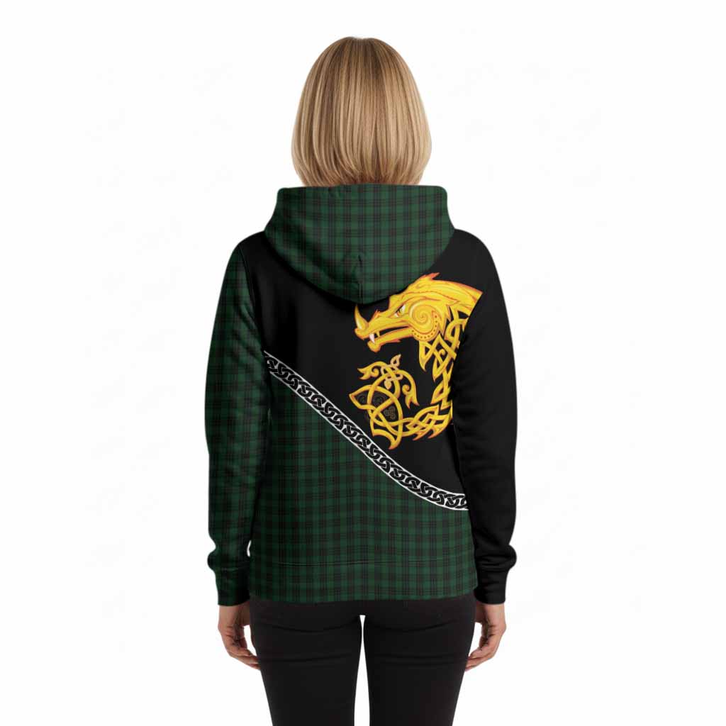Graham Tartan Crest Hoodie Legendary Dragon Knot Half Style