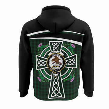 Graham Tartan Crest Hoodie Scottish Thistle Celtic Cross Alba Gu Brath