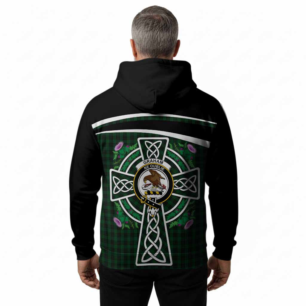 Graham Tartan Crest Hoodie Scottish Thistle Celtic Cross Alba Gu Brath
